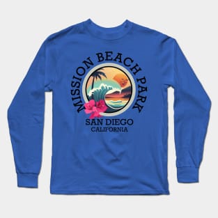 Mission Beach Park - California (with Black Lettering) Long Sleeve T-Shirt